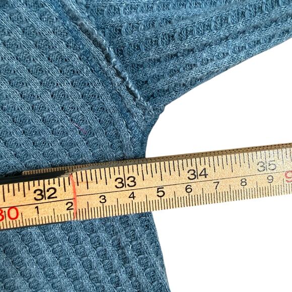 We The Free Oversized Waffle Knit Top | Slouchy V-Neck Long Sleeve Boho Boxy | M - Picture 10 of 11